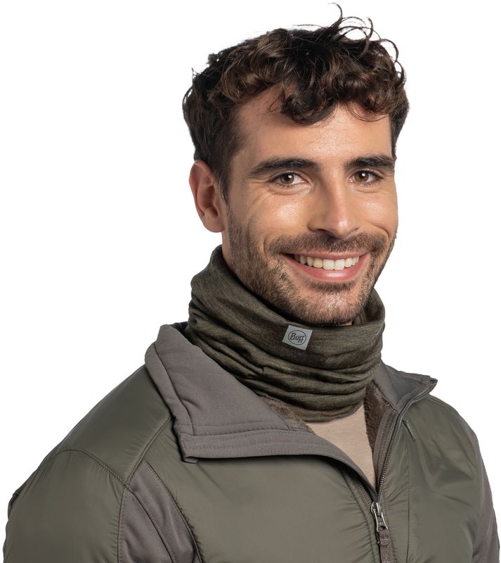 Шерстяной шарф-труба Buff Merino Lightweight Solid Bark Фото 2