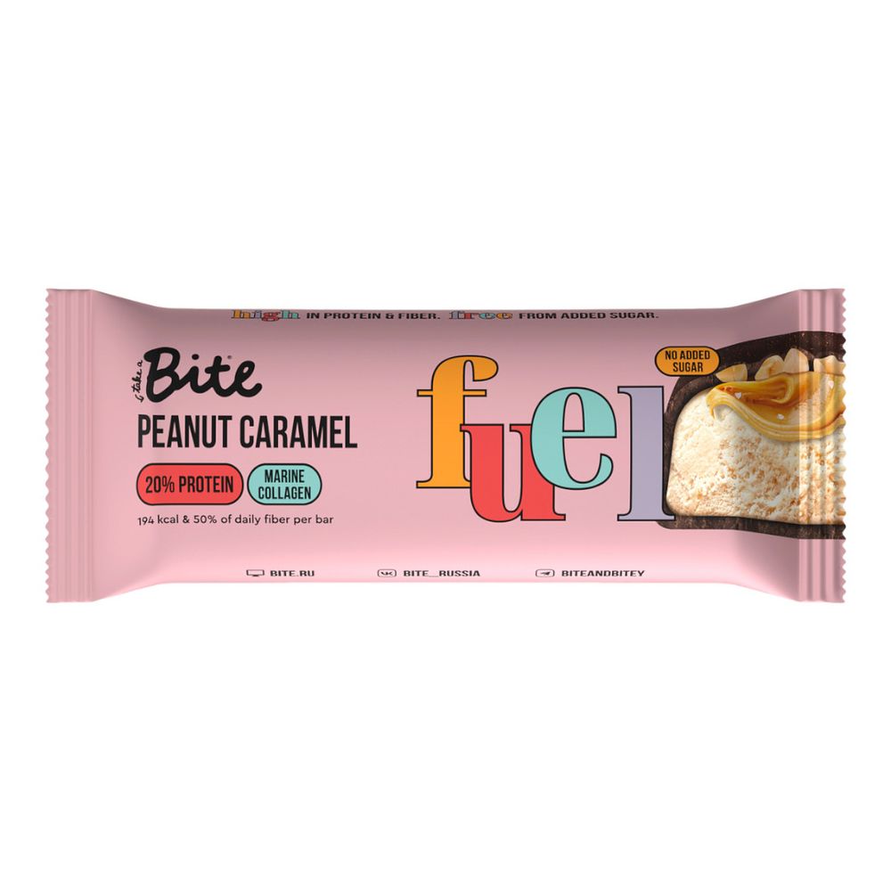 Протеиновый батончик Bite Protein Арахис-Соленая Карамель, 50 г (Bite)