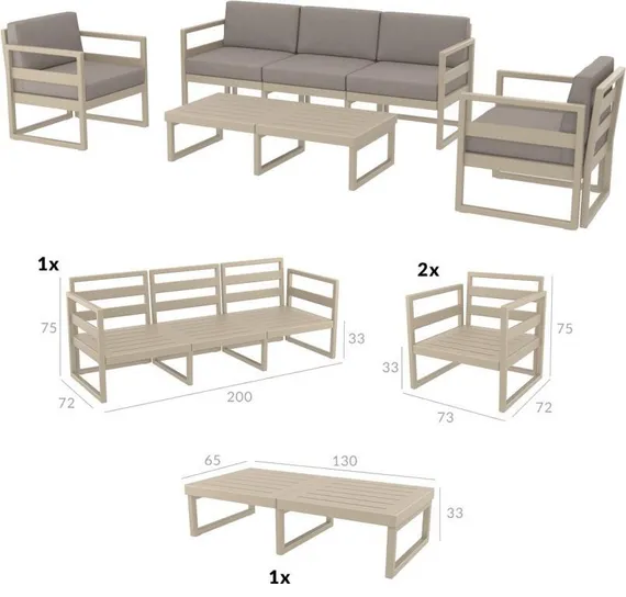 Комплект уличной мебели Mykonos XL