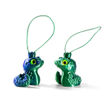 Набор 2 шт. Фигурки змей в короне, зеленые с синим