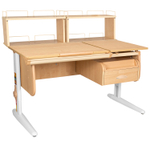 Растущая парта СУТ 25 с задними полками СУТ.15.240 и навесной тумбой (1200×880 мм)