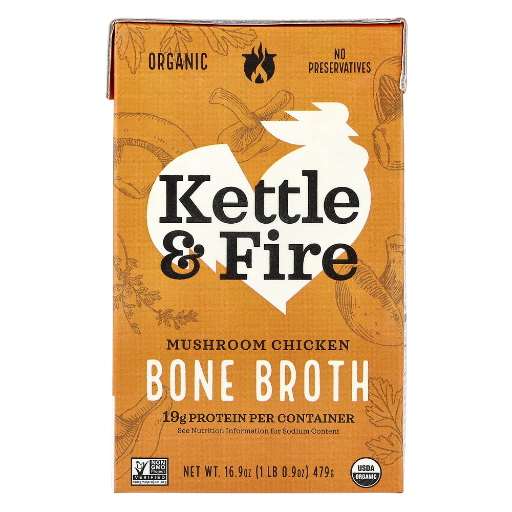 Kettle & Fire, Bone Broth, курица с грибами, 479 г (16,9 унции)