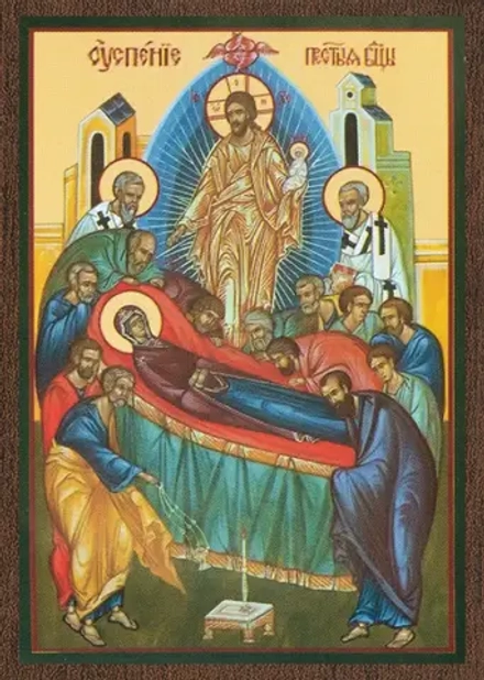 Икона БМ "Успение Богородицы" 6х9 на МДФ-6