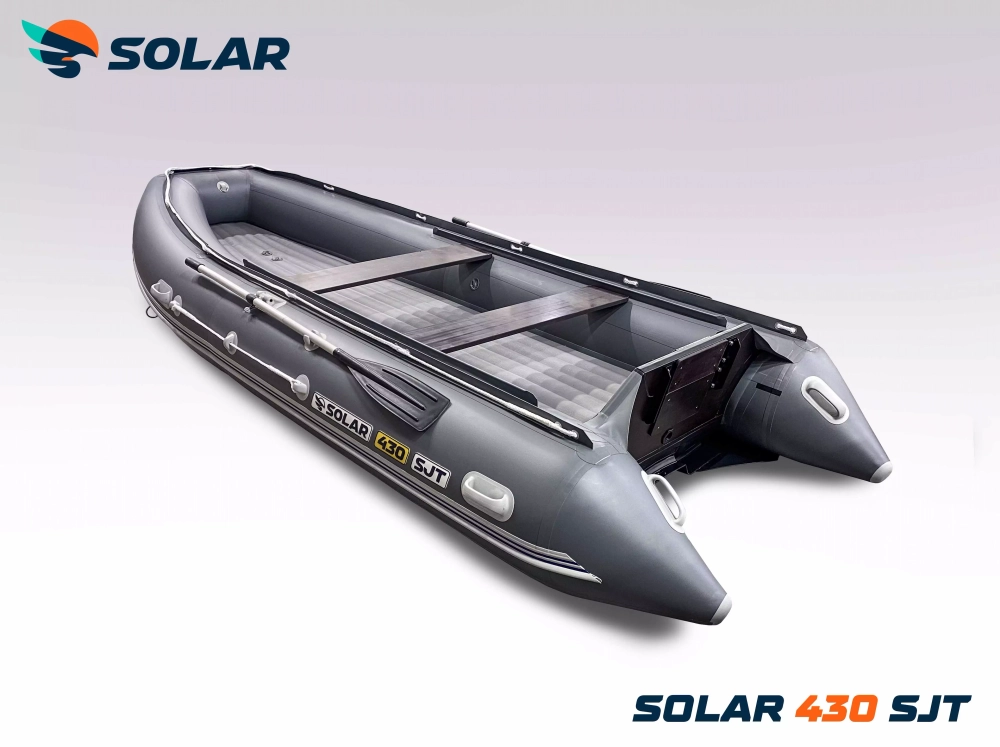 Лодка надувная моторная solar-430 super jet tunnel