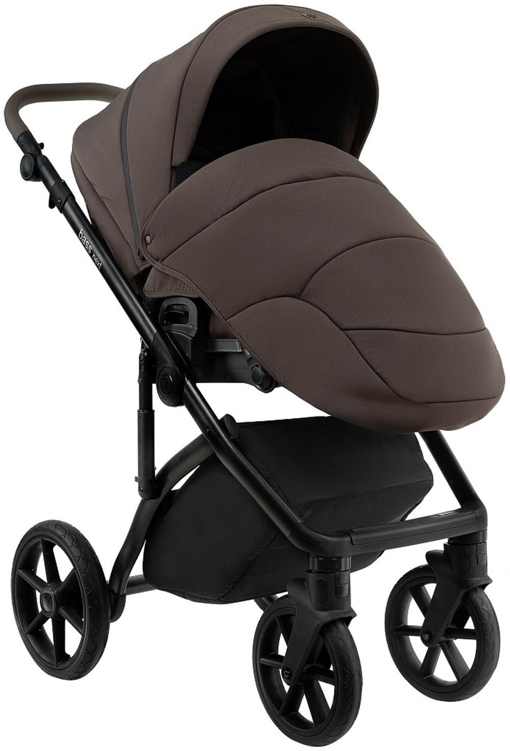 Детская коляска Roan Bass Next 2.0 2 в 1 BSN/44/2 Turkish Coffe/Black/руч.Cappuccino