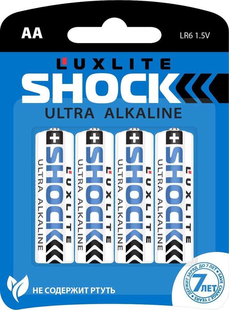 Батарейки Luxlite Shock (BLUE) типа АА - 4 шт.