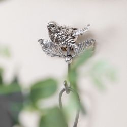 Настенный крючок Птичка Терра Античное серебро