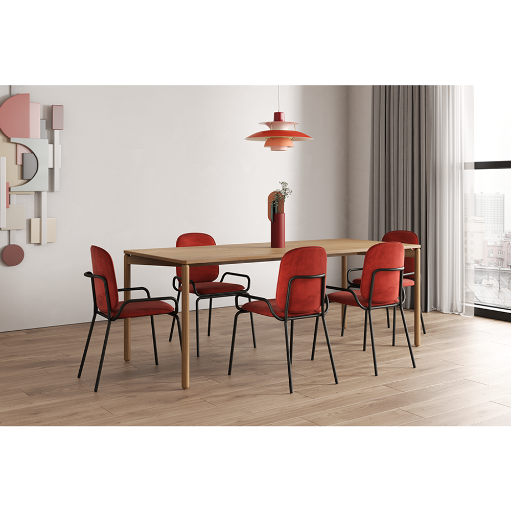 Стул Ror, Double Frame, велюр, черный/темно-красный