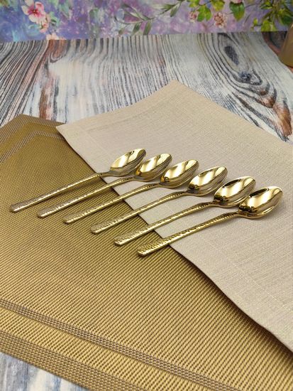 Набор чайных ложек 6 шт. из нержавеющей стали "Рельеф"