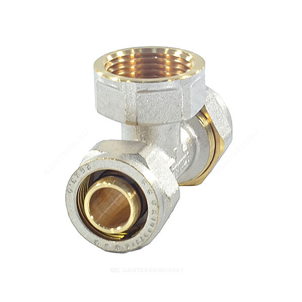 Тройник МП латунь никель обжим Дн 20х3/4"х20 ВР ГОСТ 32415-2013 7013 Aquasfera 7013-02