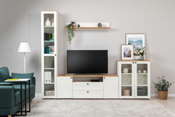 Полка 16.484 Остин Белый шагрень, Дуб Золотой