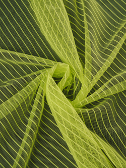 Сетка в полоску лимон неоновая малоэластичная метражом