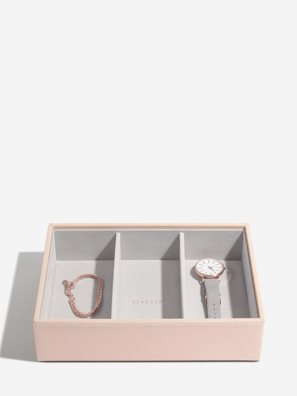 Органайзер для часов и аксессуаров Stackers Classic Watch Accessory Layer, 3 отделения - Mink (#stackers #bam #органайзердляочков #органайзер_для_очков / Искусственная кожа / White / белый / White / Китай / 6 / 300 / 300)