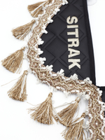 Вымпел тройной SITRAK (экокожа, черный с бежевыми кисточками)