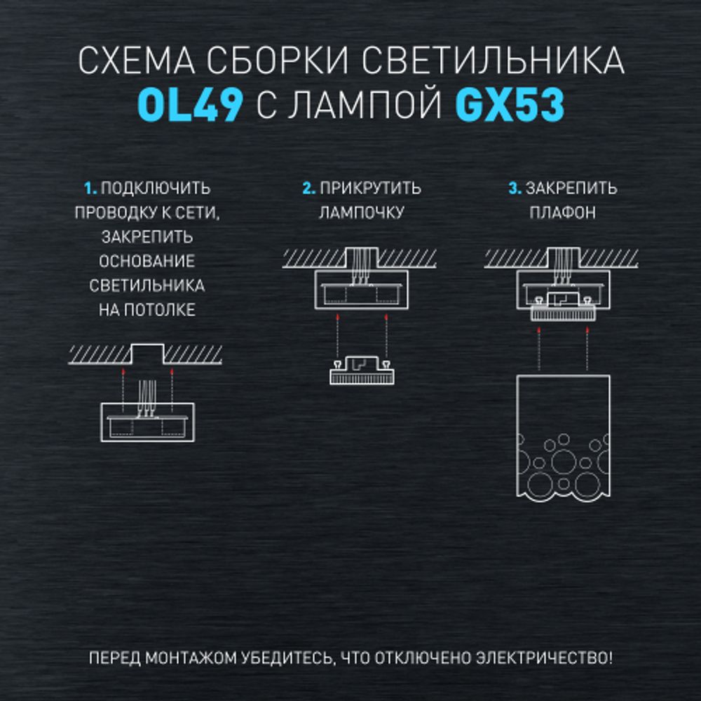 Светильник настенно-потолочный спот ЭРА OL49 BK GX53 IP20 черный