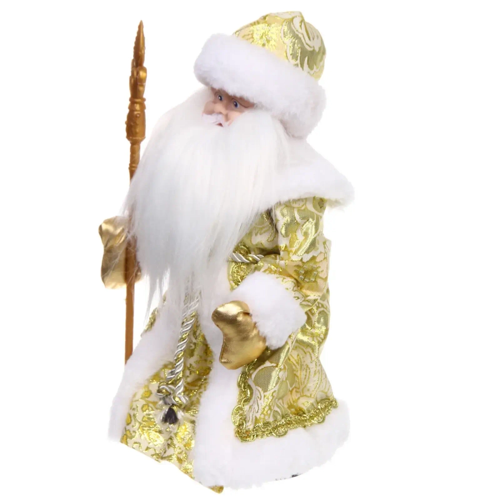 Дед Мороз «Роскошь» 30 см в золотой шубке