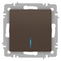 Выключатель Intro Accent 6-102-08 с подсветкой, 10А-250В, IP20, СУ, AL/CU, бронза | Intro