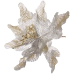 Украшение новогоднее «Пуансеттия - Нежность» 25 см, Серебро