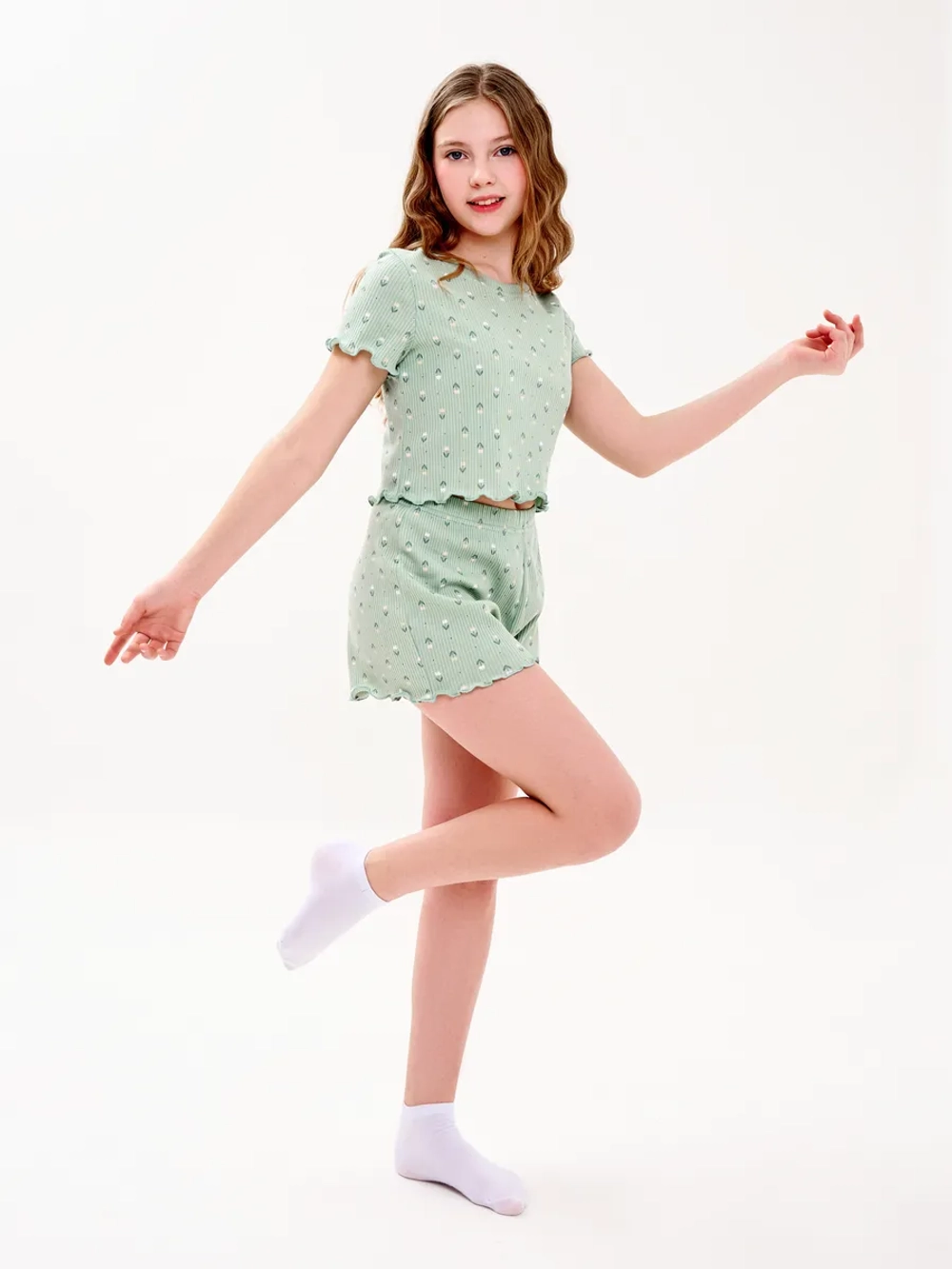 Пижама лапша домашняя с шортами