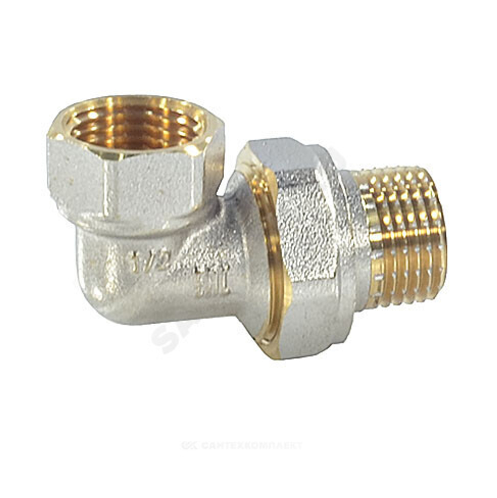 Соединитель латунь никель американка Ду 15 (1/2") угловой ВР/НР 9015 ГОСТ 32585-2013 Aquasfera 9015-01