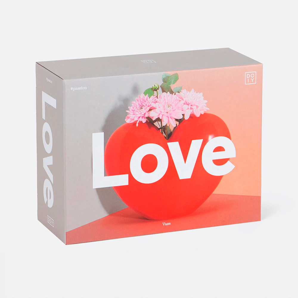 Ваза для цветов 15.5см Doiy Love красная