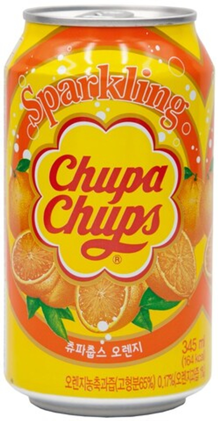 Газированный напиток Чупа Чупс Апельсин / Chupa Chups Sparkling Orange 0.345 - банка