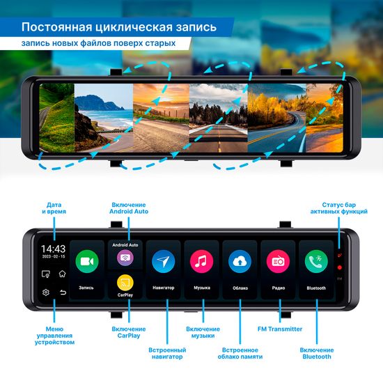 TrendVision aMirror 15 Android UNIVERSE