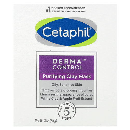 Cetaphil, Derma ™ Control, косметическая маска с очищающей глиной, без отдушек, 85 г (3 унции)