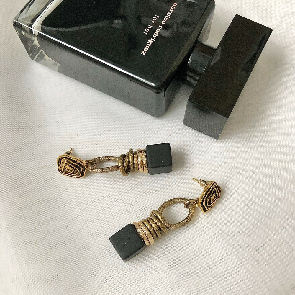 HMG 1083 br Черный  Серьги арт.0679