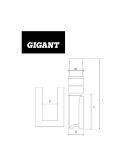 Фреза кромочная прямая D28.6 мм, H38 мм, хвостовик 12 мм Gigant GC-0023