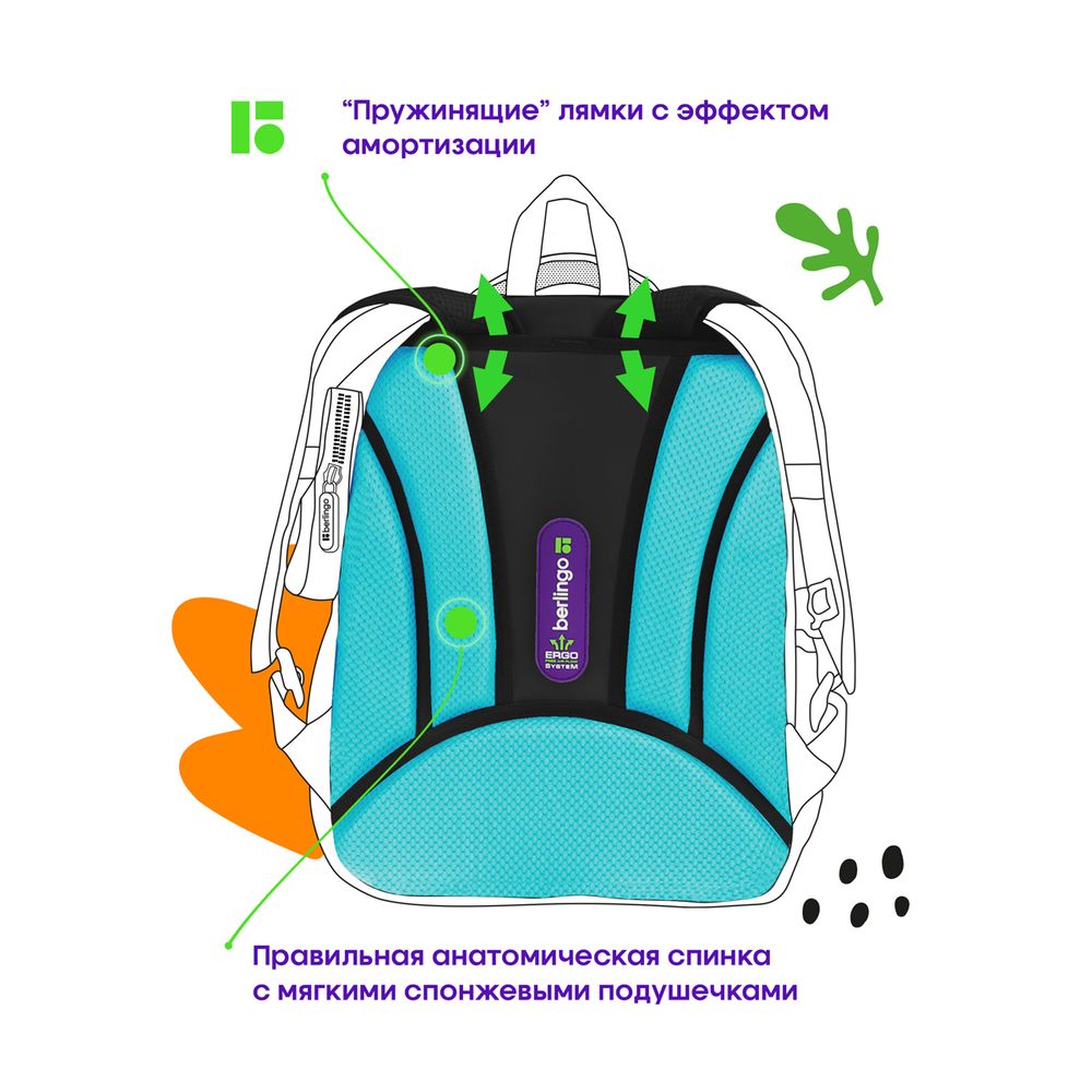 Ранец Berlingo Expert Plus Robotics gamin 36х27х14см, 2 отд., анатомическая спинка