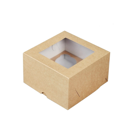 Коробка на 4 капкейк КРАФТ