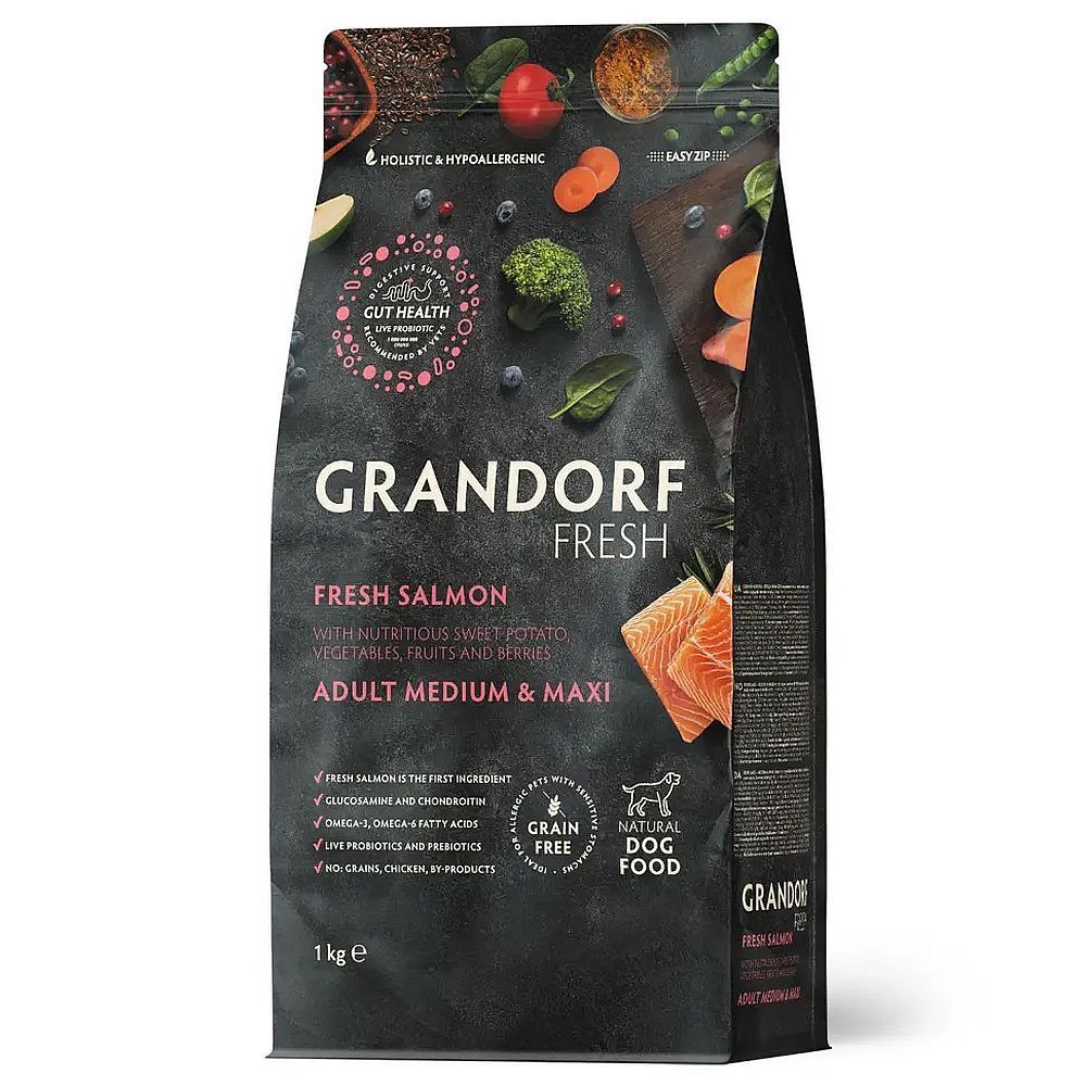 GRANDORF Fresh Dog Adult MED&amp;MAXI Salmon&amp;Sweet Potato 1 кг