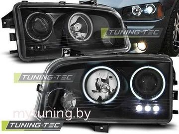 Передние фары angel eyes ccfl black для Dodge Charger LX