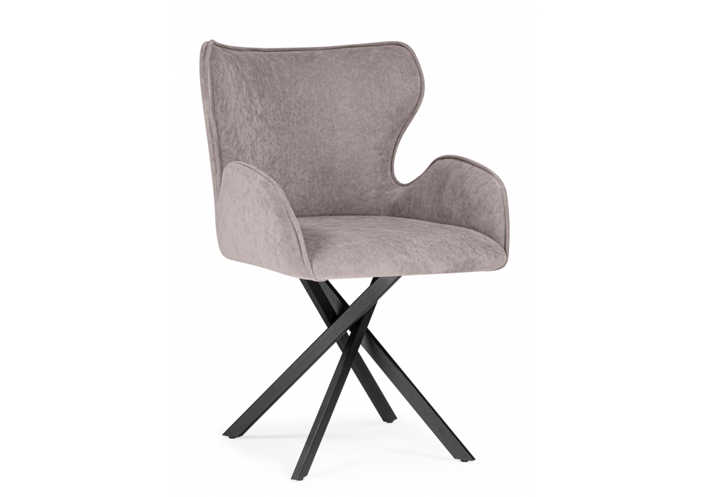 Стул на металлокаркасе Woodville Карлайл латте brendy smoke 04, черный, ножки черные