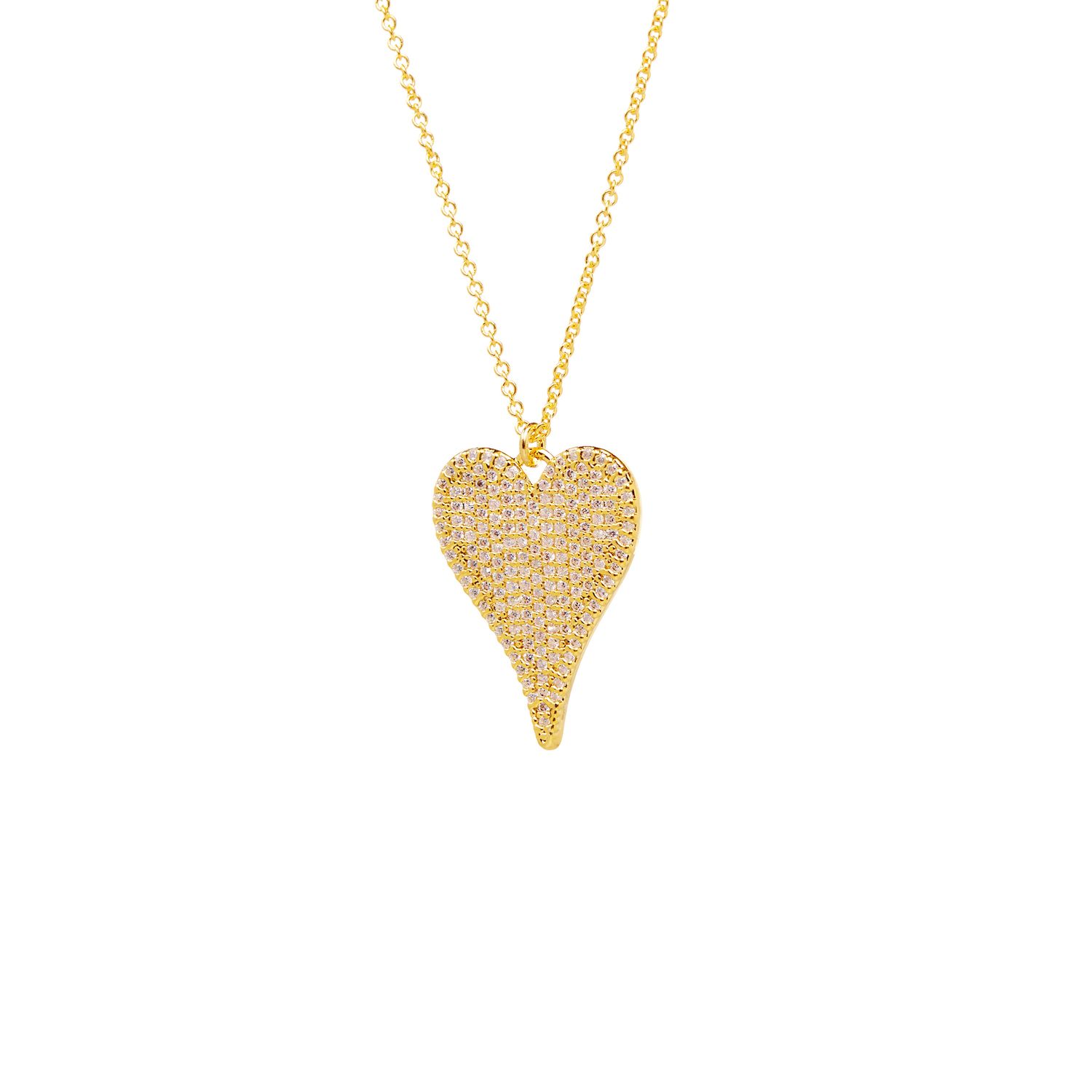 Колье Gold Necklace With A Textured Heart
