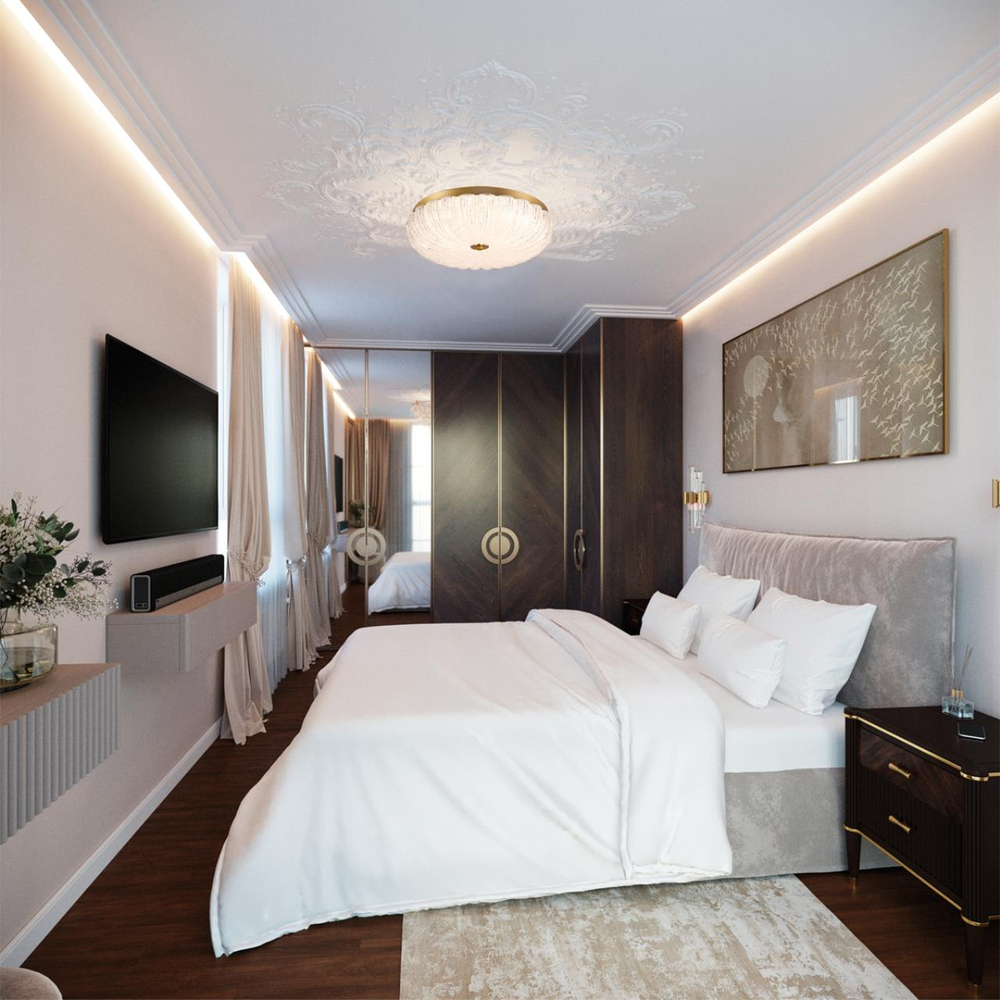 7719/60L PIKO LED SN 567 Светильник металл/стекло/прозрачный/золотой LED 60Вт 3000-6500K D500 IP20 пульт ДУ TESORO