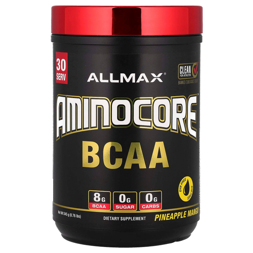 ALLMAX, AMINOCORE™ BCAA, ананас и манго, 345 г (0,76 фунта)