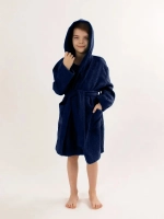 Халат детский махровый "Элит" с капюшоном, цвет: 761-Темно-синий