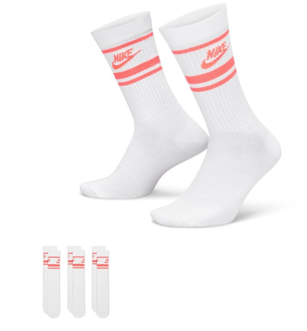 Теннисные носки Nike Sportswear Dri-Fit Everyday Essential Crew 3P - White