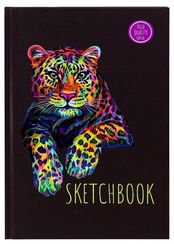 Cкетчбук А4 "Леопард" (7БЦ, мат лам+выб лак, 64 л, ляссе, 100г) 64-1667