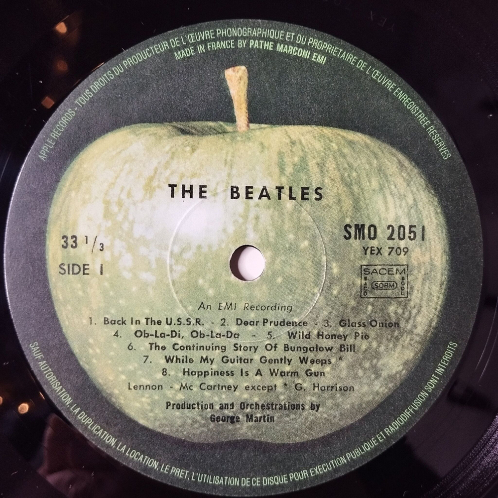 Винтажная виниловая пластинка LP The Beatles White Album (France 1978)