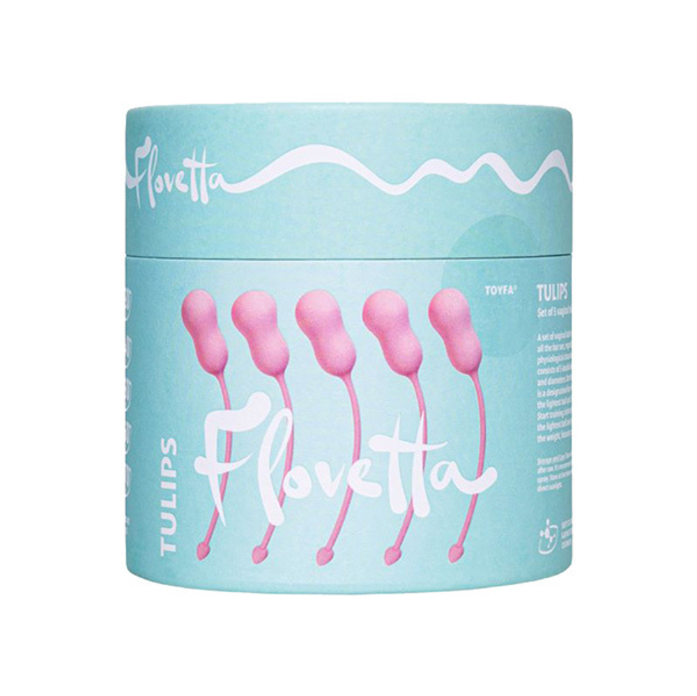 Набор из 5 розовых вагинальных шариков 1,9-3,5см ToyFa Flovetta Tulips 457710
