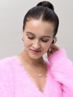 Серьги "Lovely" с розовым кварцем Silver