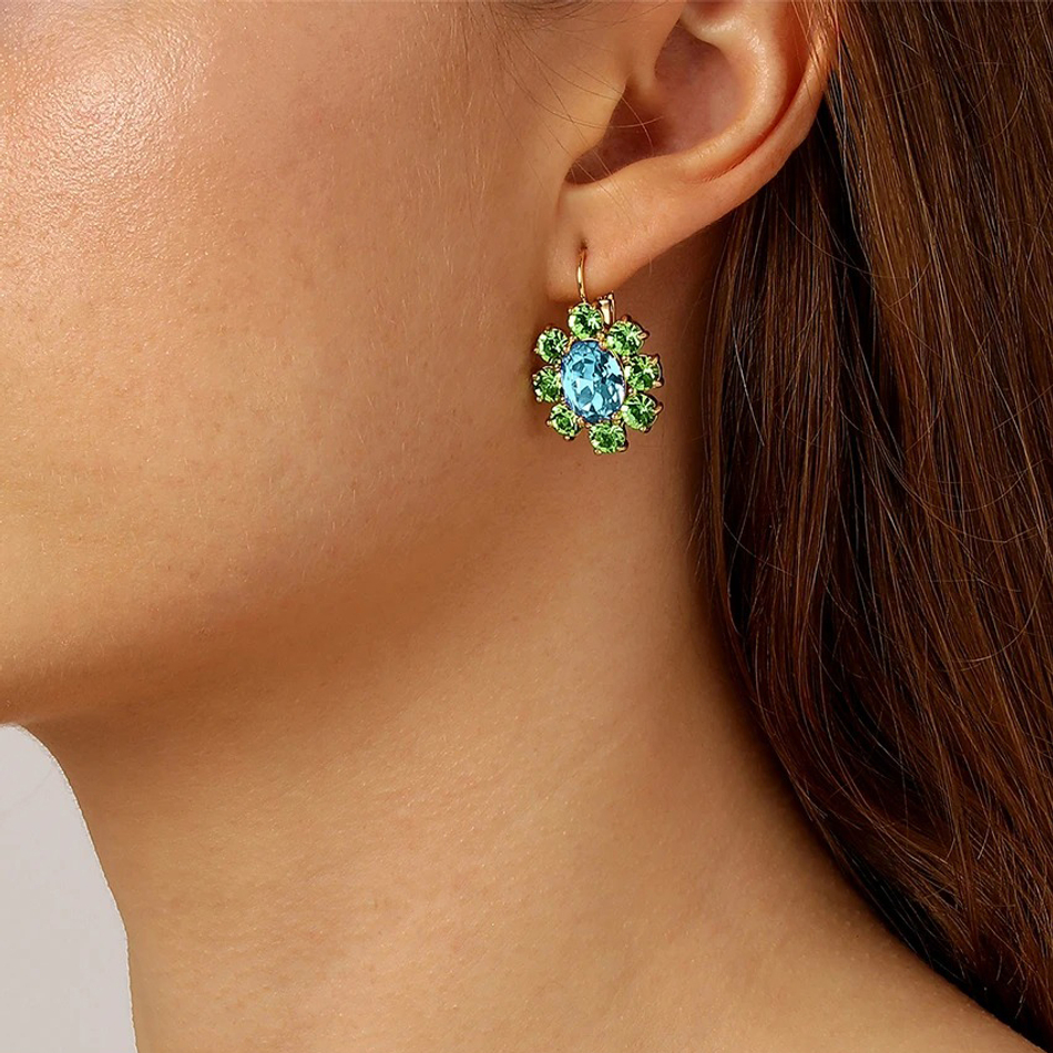 Серьги Dyrberg Kern VALENTINA SG AQUA/GREEN 420039