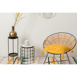 Чехол на подушку макраме горчичного цвета из коллекции ethnic, 35х60 см