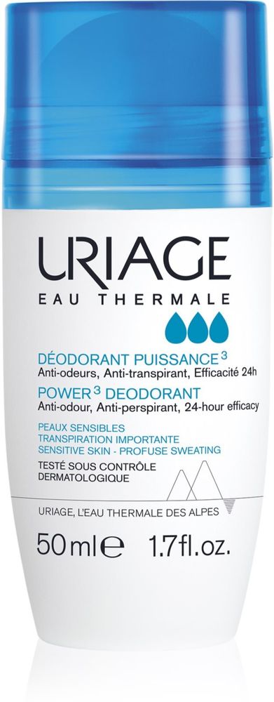 Uriage дезодорант roll-on против белых и желтых следов Hygiène Power3 Deodorant