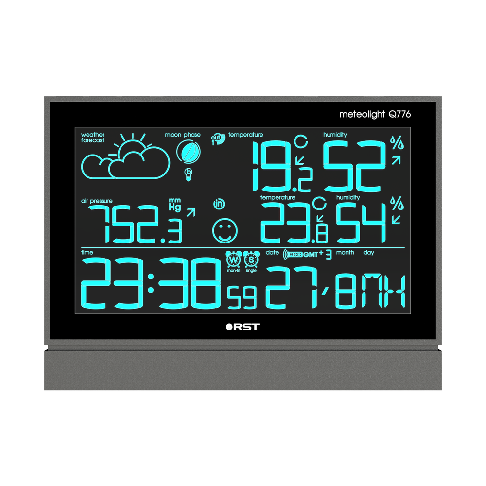 Многоцветная цифровая метеостанция RST IQ776, графит