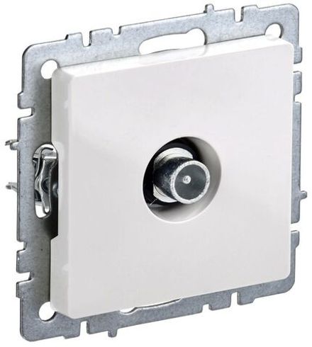 Розетка телевизионная проходная TV СП Brite РТВ10-0-БрБ механизм бел. IEK BR-A10-P-K01