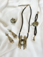 Серьги длинные палочки с шариками, бронза